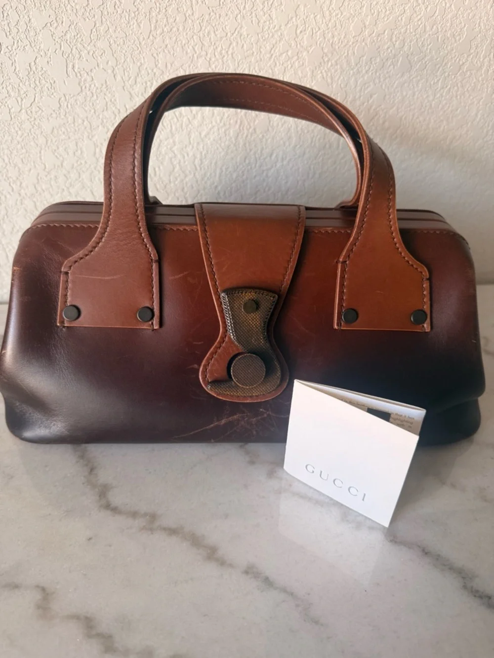 Vintage Gucci Ombre Leather Doctor Bag-Tom Ford Era-Rare!! COA Included👜✨ - Picture 14 of 14